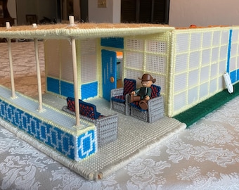 Plastic Canvas Dollhouse Pattern Mid-Century Modern