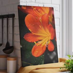 Bright Bush Lily - Glass Cutting Board