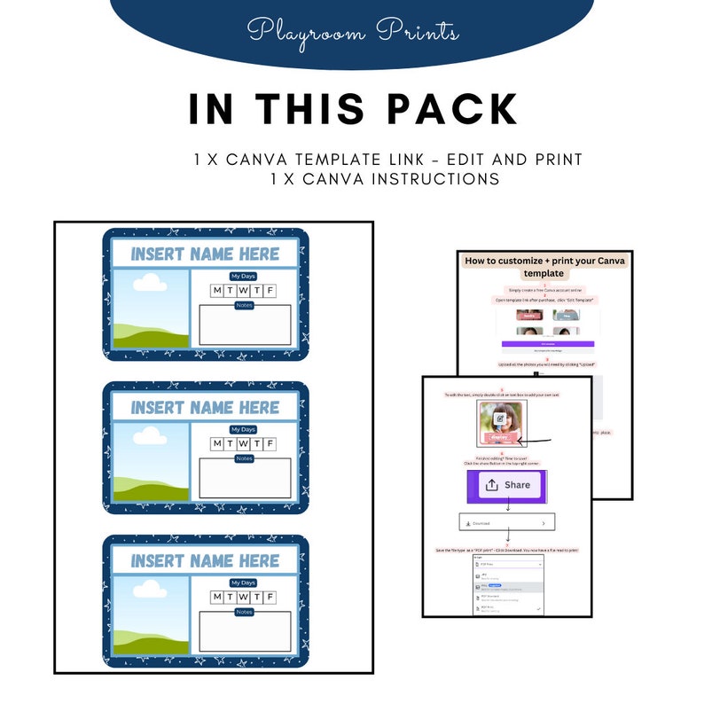 Daycare Cot and Sheet Name Tags Name Tags for Nursery Preschool