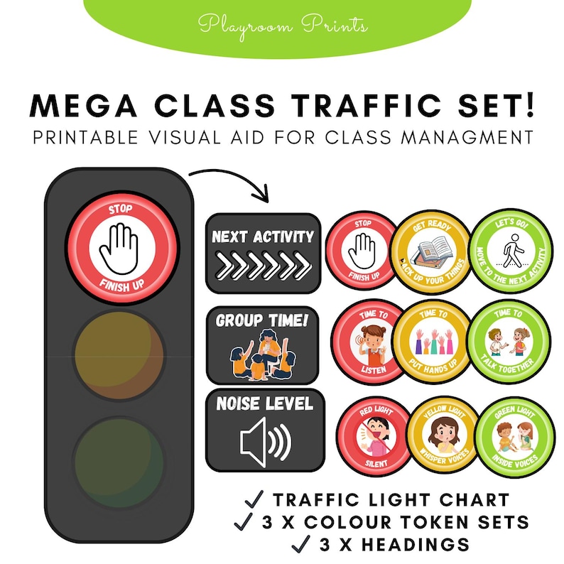 Mega Class Traffic Light Set | Classroom Visual Aid Bundle | Group Time ...