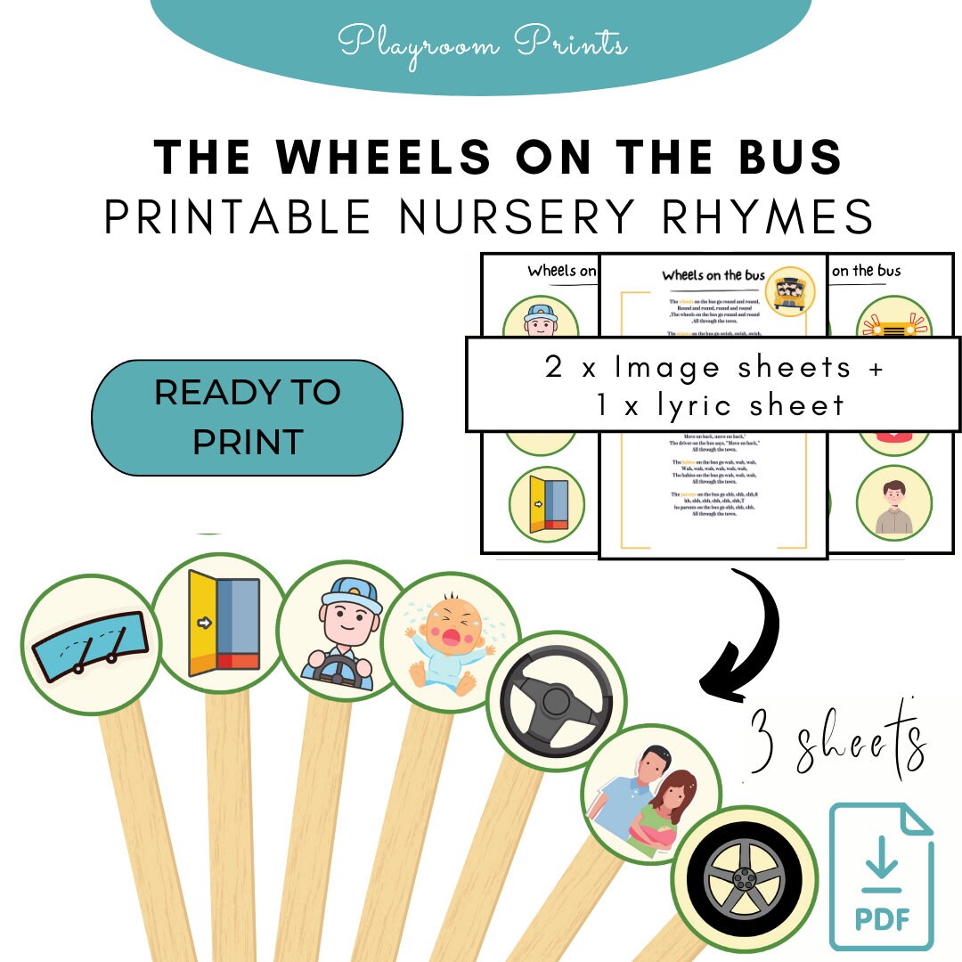 Wheels On The Bus Props And Lyric Sheet Download And Printable 