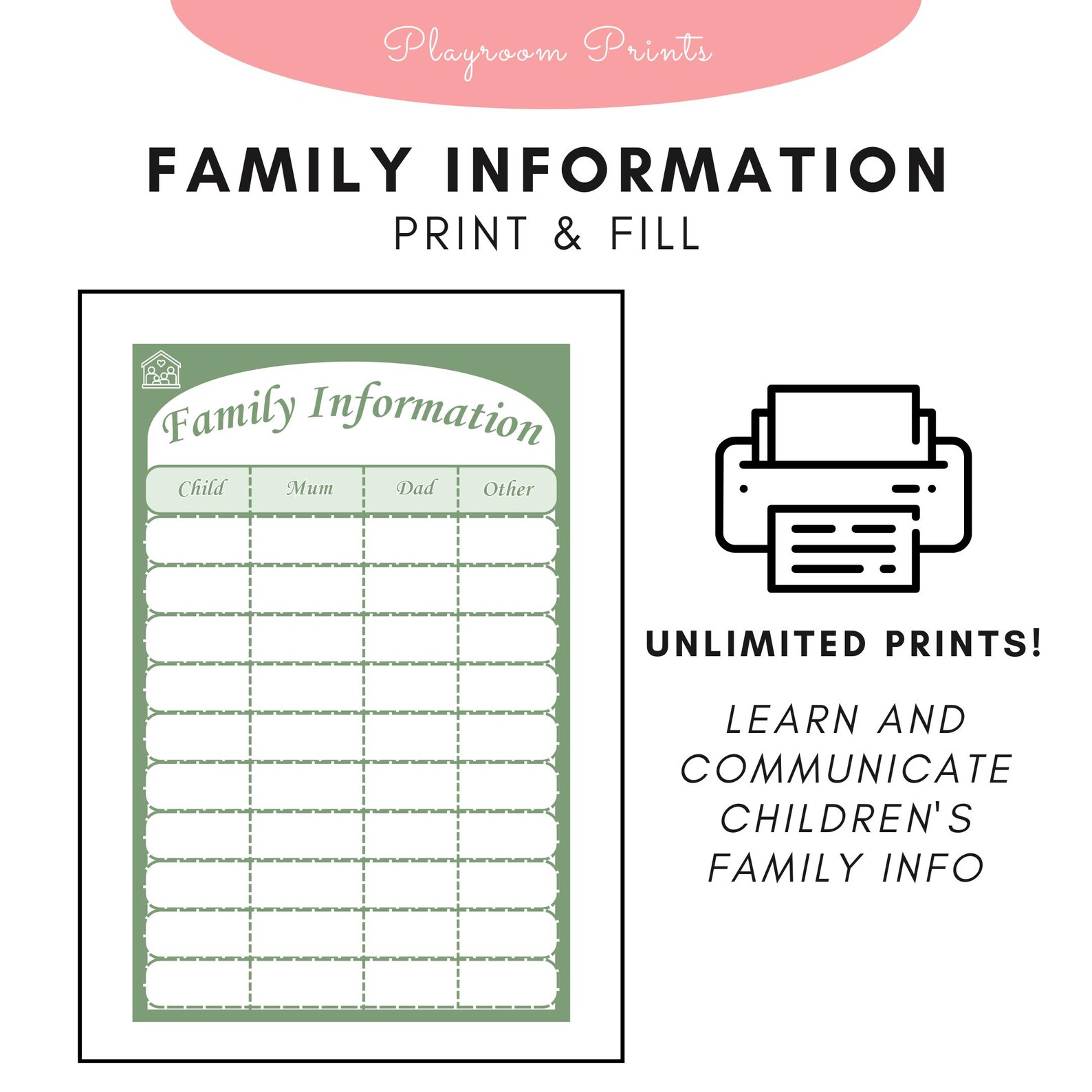 5x Daycare Organization Printable Charts Preschool | Fillable Routine ...