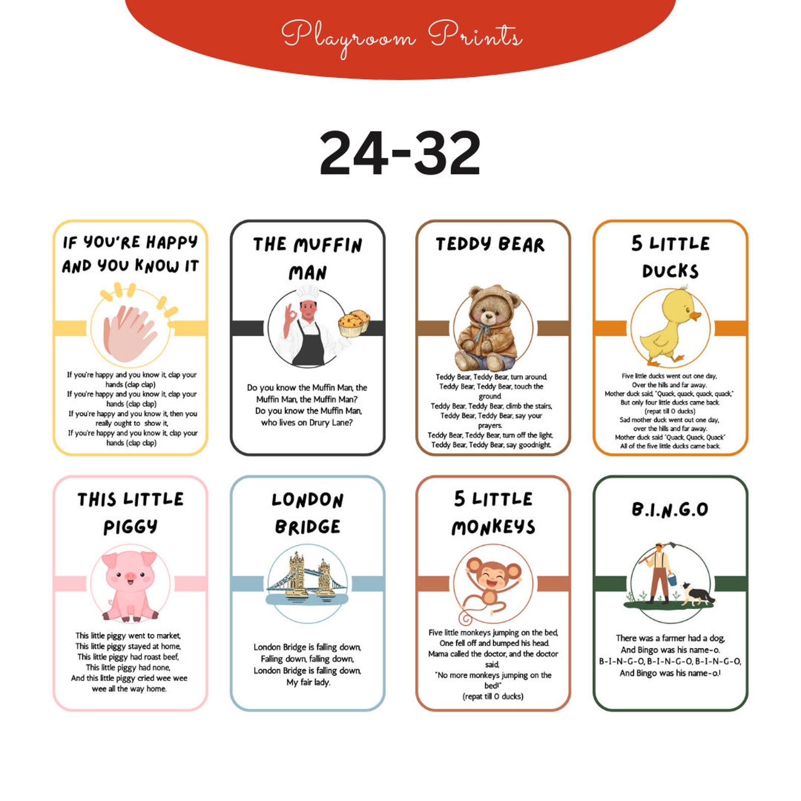Nursery Rhymes Choosing Cards Preschool Learning Children Songs ...