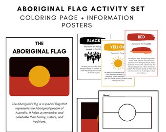 Aboriginal Flag Craft & Poster Info Set , Printable NAIDOC Week Activity Pack , Australian Aboriginal Activity, Classroom Teacher Printables