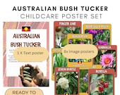 Australian Bush Tucker Poster Set for Early Learning, Childcare Aboriginal poster set, downloadable PDF image set for Australian preschool