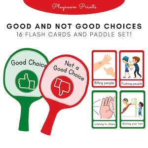 Juego de aprendizaje visual conductual: ¿buena o mala elección? - Imprimible para maestros - Recursos para maestros para la sala de niños pequeños, herramienta de aprendizaje interactiva para niños