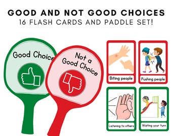 Juego de aprendizaje visual conductual: ¿buena o mala elección? - Imprimible para maestros - Recursos para maestros para la sala de niños pequeños, herramienta de aprendizaje interactiva para niños