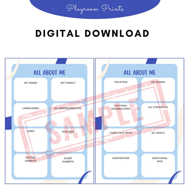 Printable Daycare All About Me Form, Child Information Sheet, Daycare ...