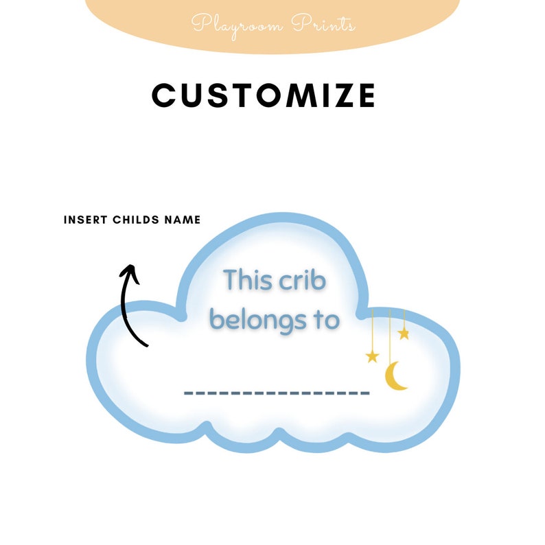 Cloudshaped Labels Add Charm to Daycare Beds, Cribs & Cots Perfect for Organizing Naptime and