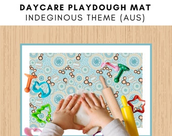 Playdough and Activity Mat for Childcare, Indigenous Australian Inspired printable resources for preschool and kinder