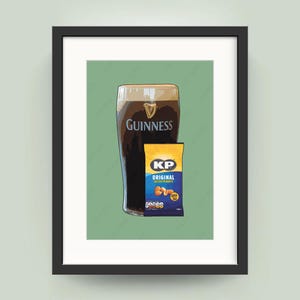 Guinness & KP Nuts Print: Irish Pub Wall Art