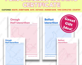 Personalised Marathon Time Poster, Marathon Print, Running Poster, Marathon Map, Marathon Gift, Customised Print