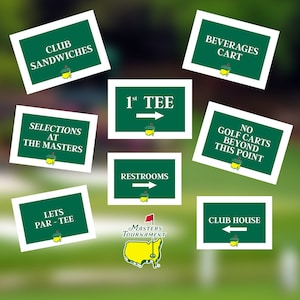 Personalised Masters Golf Signs, Masters Golf Party Signs, Party Digital Download, Golf Birthday, Masters Golf Party Décor, Golf Party Sign