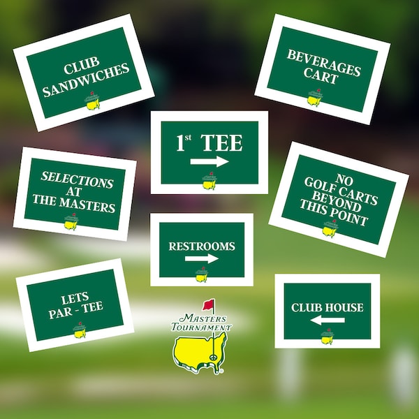 Masters Golf Signs, Masters Golf Party Signs, Party Digital Download, Golf Birthday, Masters Golf Party Décor