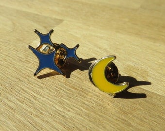Stars and moon pins