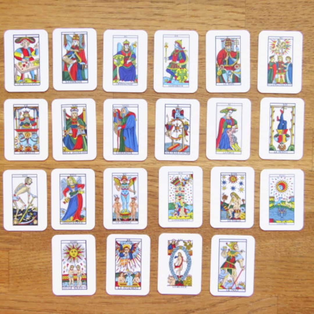 Mini Tarot de Marsella, 22 Arcanos Mayores - Etsy México
