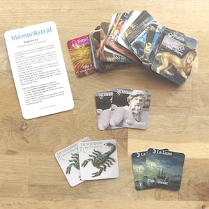 Jeu de cartes mémo astral