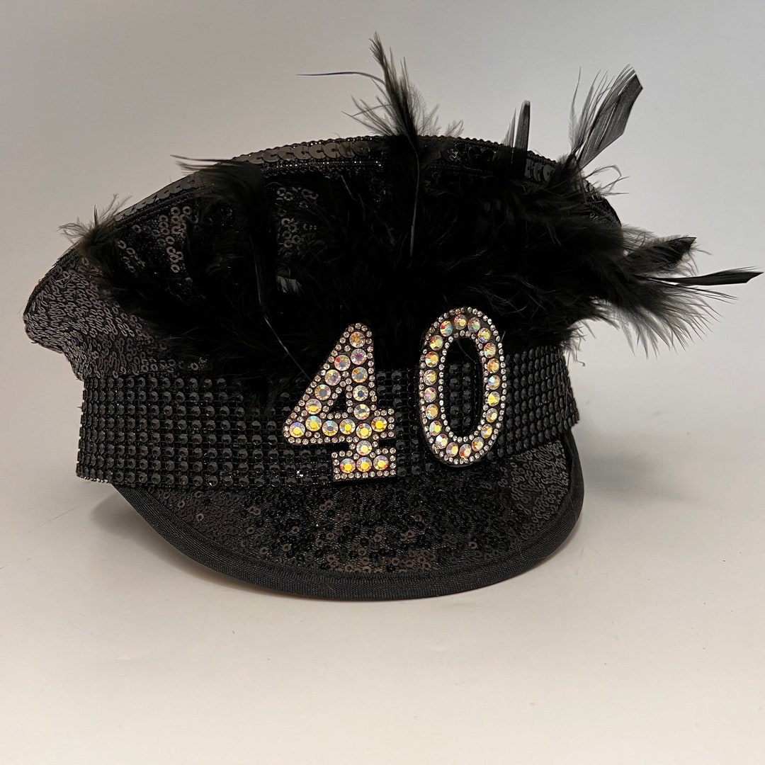 40th Birthday Captains Black Hat for Fortieth 40 Celebration Party ...