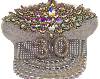 30th birthday captains hat for Thirtieth 30 celebration party night sequin hat 30th Birthday Gift Ideas