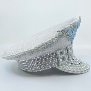 Bride to Be Captains Hat festival wedding Sequin and Diamante Rhinestones Mega Bling Design image 7