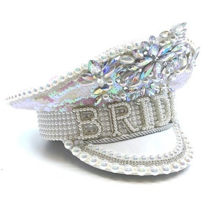 Bride to Be Captains Hat for wedding and Hen Party front side