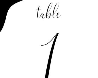 Modern Wedding Table Numbers