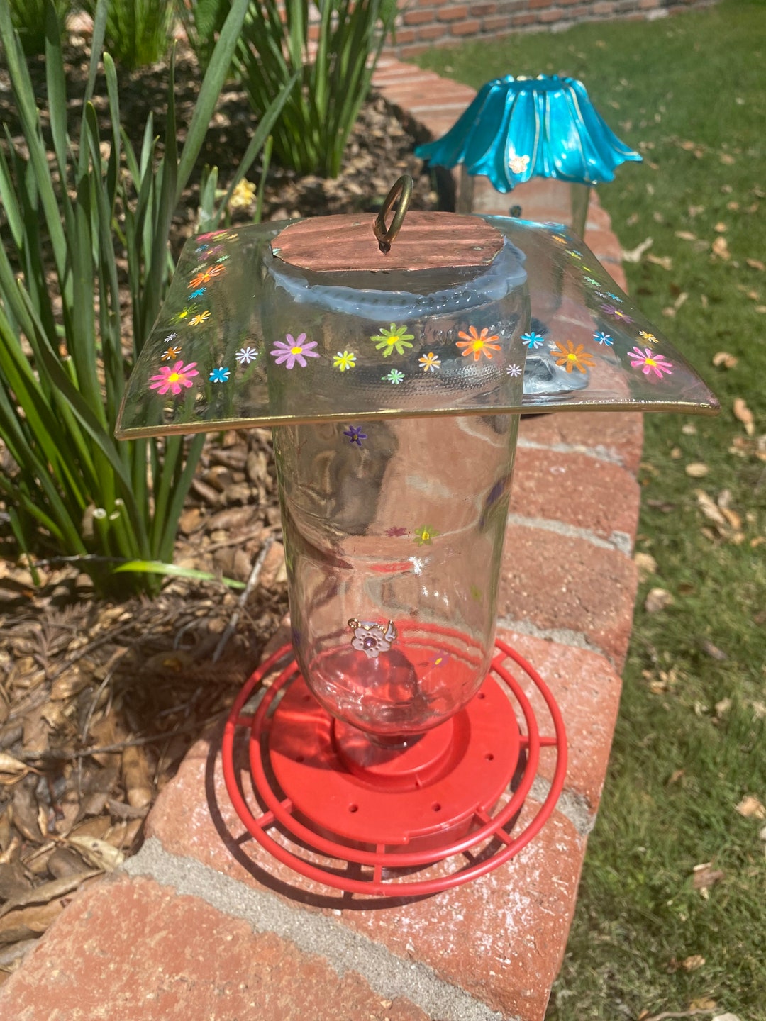 Hummingbird Feeder, Mason Jar Feeder, Hanging Bird Feeder, Outdoor Bird