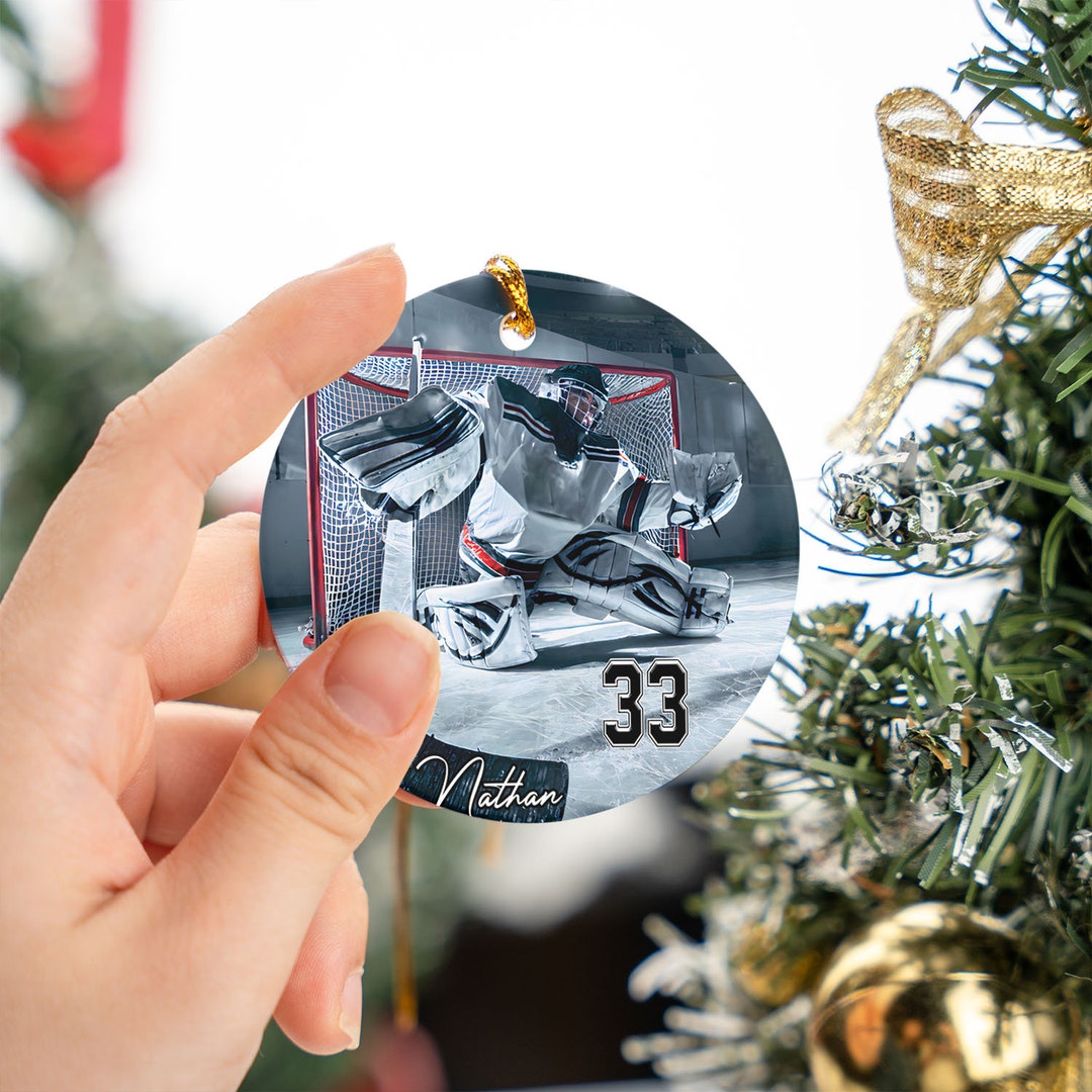 Personalized Ice Hockey Goalie Ornament Custom Name Hockey Etsy Canada
