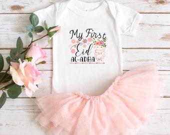My First Eid ul Adha!!! Baby girl Bodysuits and Onesies, My First Eid ul Adha onesie, My First Eid ul Adha Shirt For baby girl