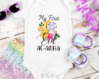 My First Eid ul Adha!!! Baby girl Bodysuits and Onesies, My First Eid ul Adha onesie, My First Eid ul Adha Shirt For baby girl