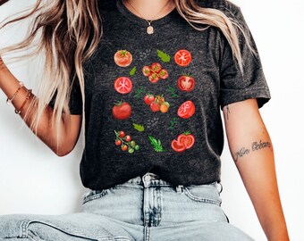 Tomato Shirt, Graphic Tee, Vegetable Screen Print Shirt, Clothing Foodie Gardening Gift, Tomatoes Shirt, Fruit Shirt, Botanical Shir