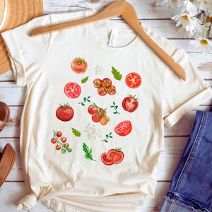 Tomato Shirt , Graphic Tee, Vegetable Screen Print Shirt, Clothing Foodie Gardening Gift, Tomatoes Shirt, Fruit Shirt, Botanical Shirt,Vegan