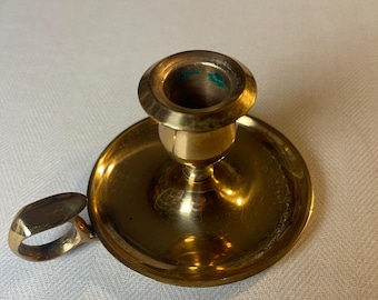 真鍮と陶器のチェンバーススティック キャンドルホルダー アンティーク