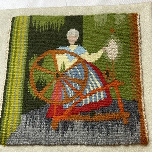 Fine Swedish handwoven wall hanging / tapestry in Flemish technique