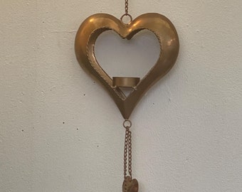 Beautiful Swedish Vintage Tealight holder , Hanging candle holder , Made in Sweden, Copper