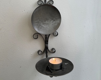 Bellissimo candeliere vintage svedese, candeliere in ferro battuto, candeliere da parete realizzato in Svezia,