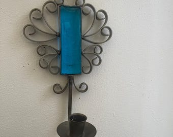 Bellissimo candeliere vintage svedese, candeliere in ferro battuto, candeliere da parete Made in Sweden,