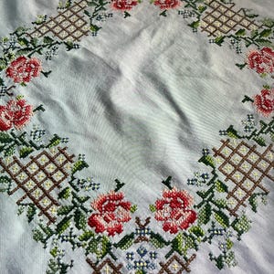 Hand-embroidered tablecloth older cloth with embroidery in summer colors !