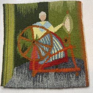 Fine Swedish handwoven wall hanging / tapestry in Flemish technique