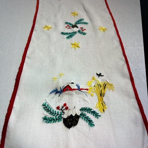 Swedish Hand-embroidered table runner for advent / Christmas from Sweden