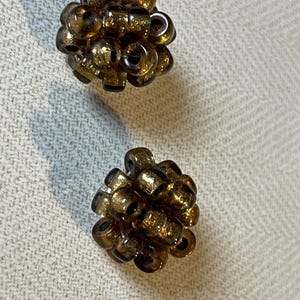 Vintage clip on earrings in light sparkling brown