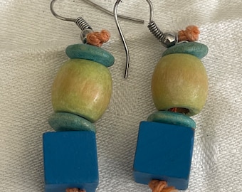 Vintage earrings  out of wood