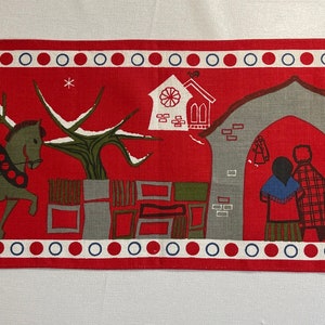 Red Swedish Christmas Wall Hanging by Jerry Roupe  Vintage  Very good Condition