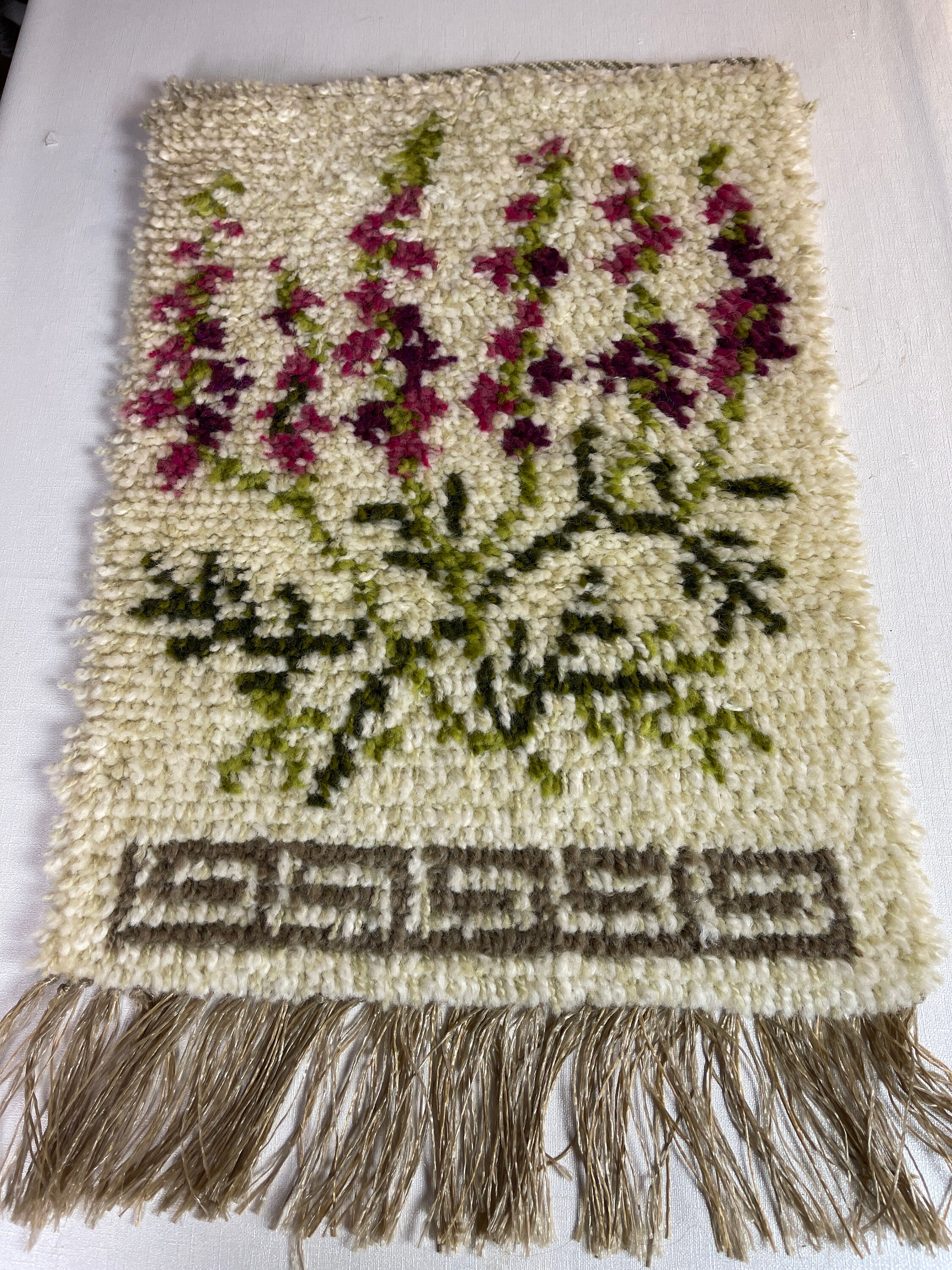 Etsy Rya Rug Kits Vintage Mid Century Modern Rya Rug 60s Textile Wall Hanging Hand Woven ...