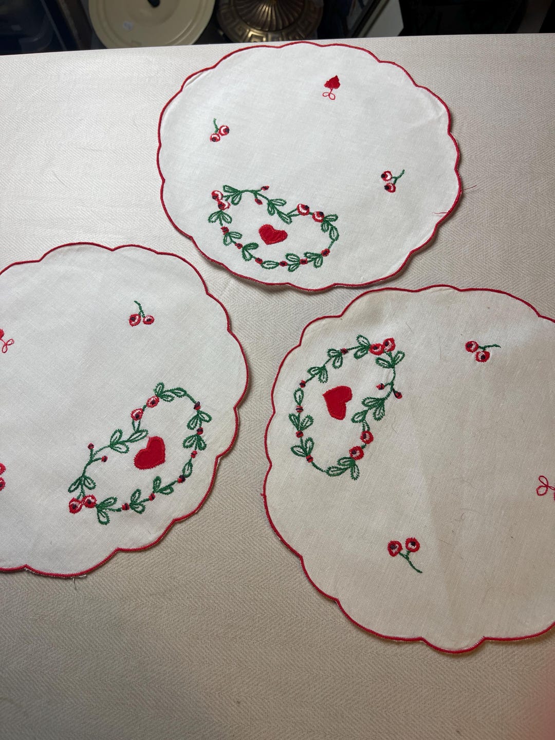 Vintage Embroidered Cloth From Sweden 3 Pcs - Etsy Israel