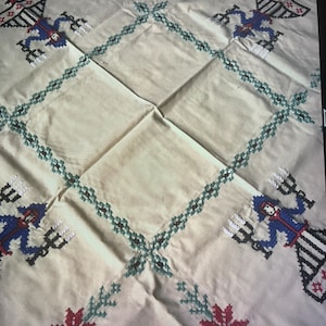 Retro Christmas cloth with handmade motif , hand embroidered from Sweden