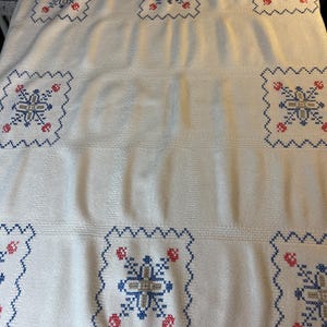 Cute hand-embroidered tablecloth  Embroidered tablecloth, from Sweden