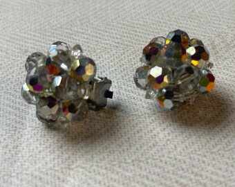 Beautiful vintage sparkling clip on earrings