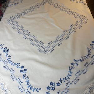 A very nice hand-embroidered cloth, from Sweden. Blue an White