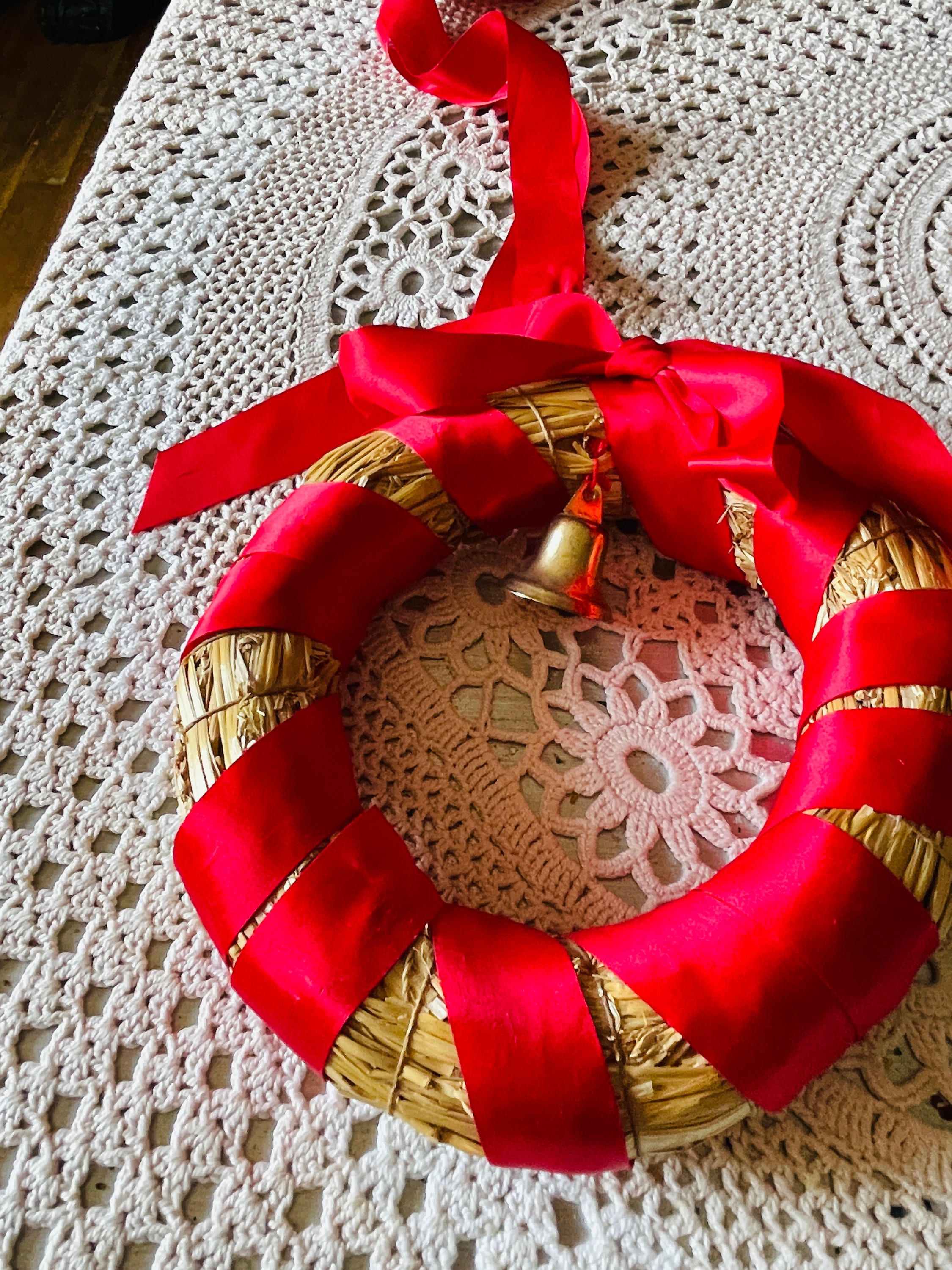 Straw Ring Handmade Straw Ring With Red Ribbons Handmade in Sweden. Nice to Hang ...